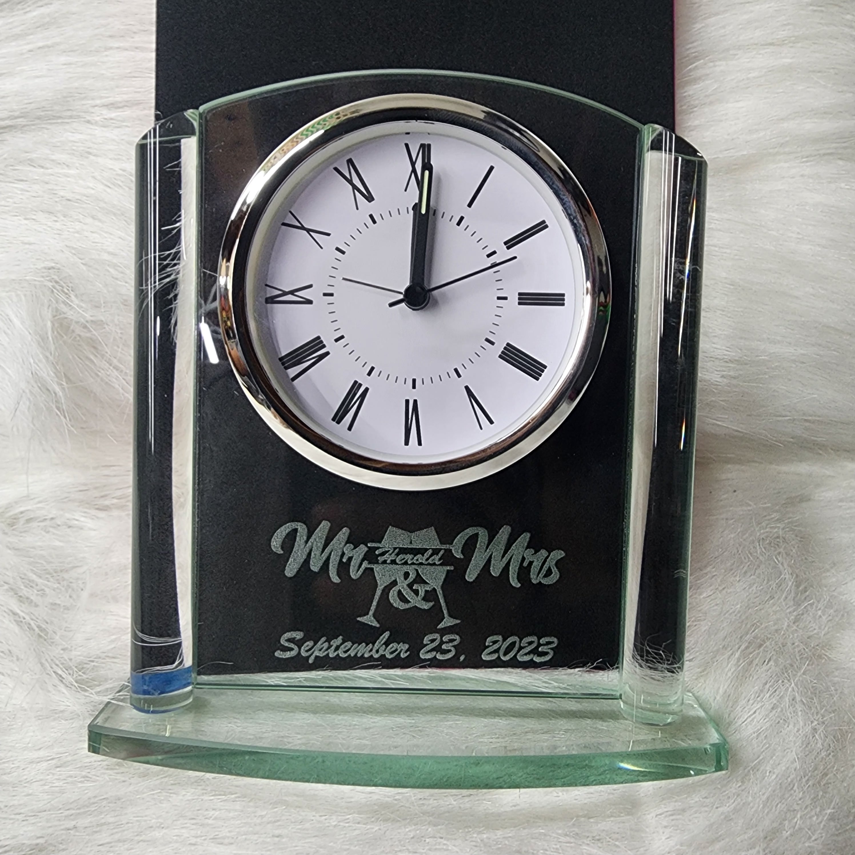 Personalized 6 1/4" Arch Glass Clock