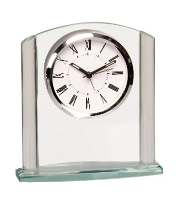 Personalized 6 1/4" Arch Glass Clock